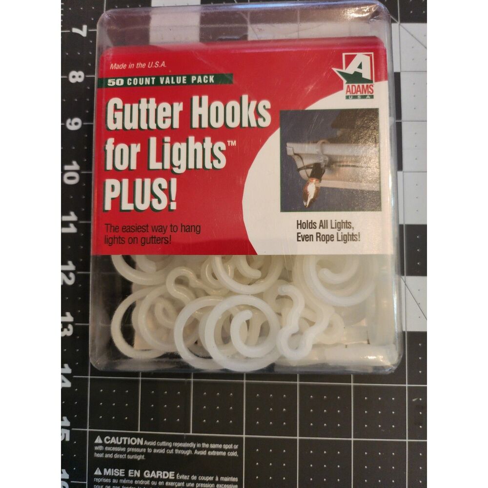 Adams White Gutter Light Clips (50-Pack) B23